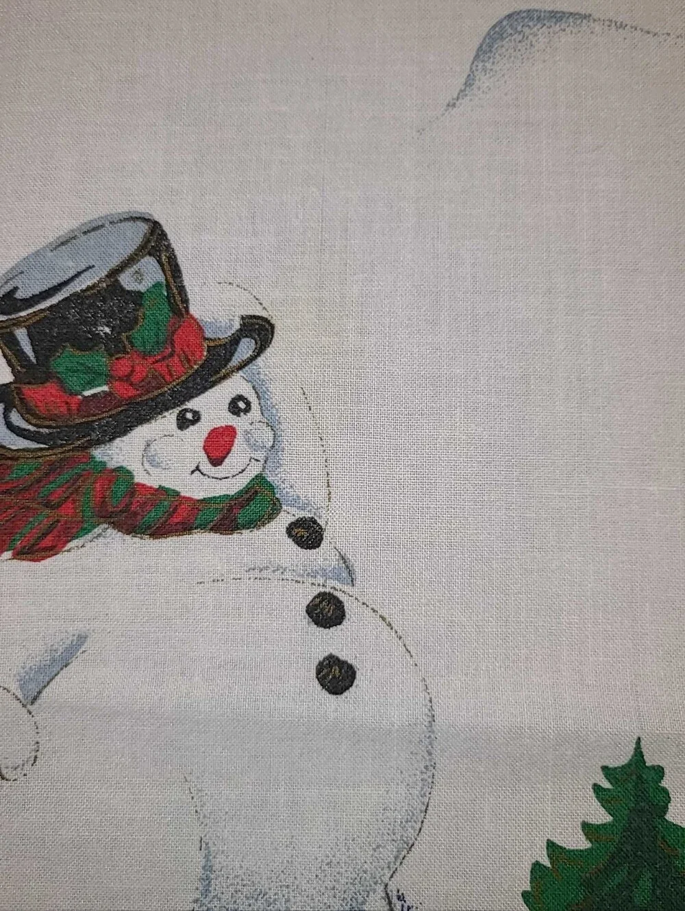 Vintage Festive Christmas Snowman Holiday Border Tablecloth